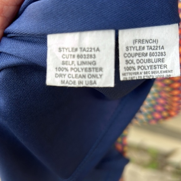 Eva Franco Mulitcolor Diamond Geometric Pattern Fit & Flare Dress Sz 6 Spring - Picture 6 of 6